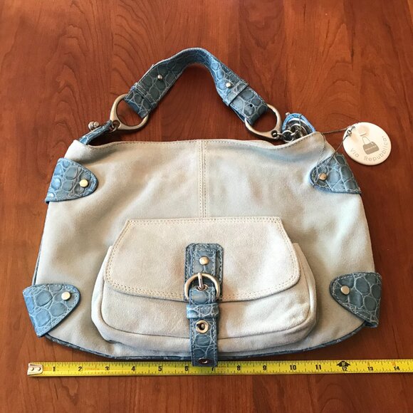 Via Repubblica | Blue Suede Handbag - Picture 10 of 11